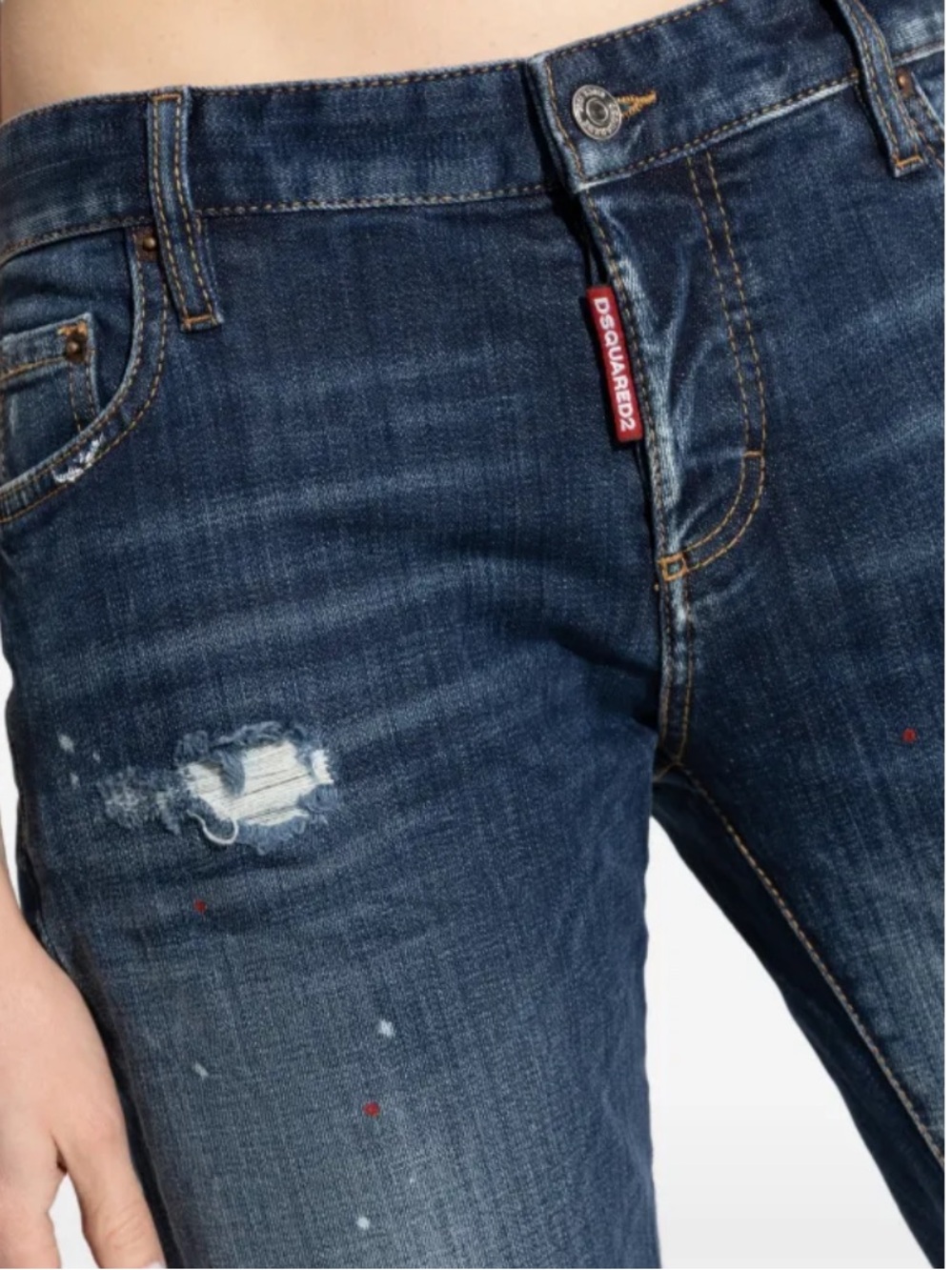 D Squared Low Rise Straight Leg Dark Wash Jeans